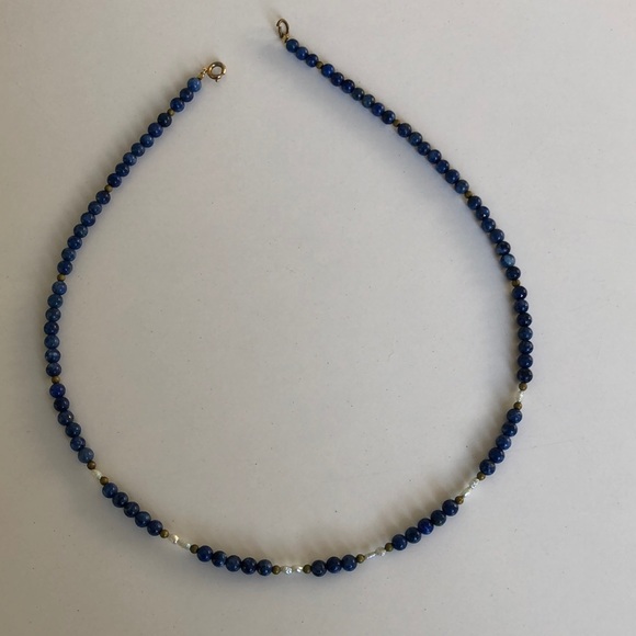 Lapis & freshwater pearls necklace - Picture 1 of 3